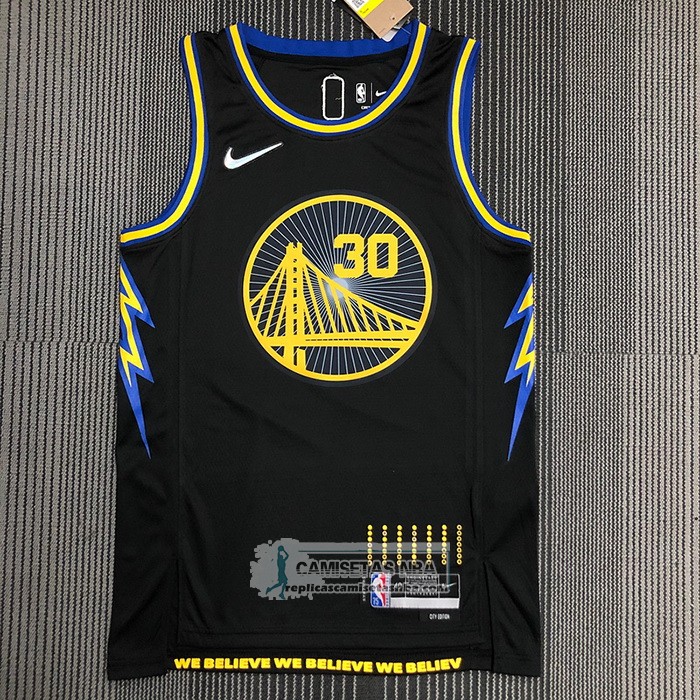 Camiseta Golden State Warriors Stephen Curry 2974th 3 Points Negro